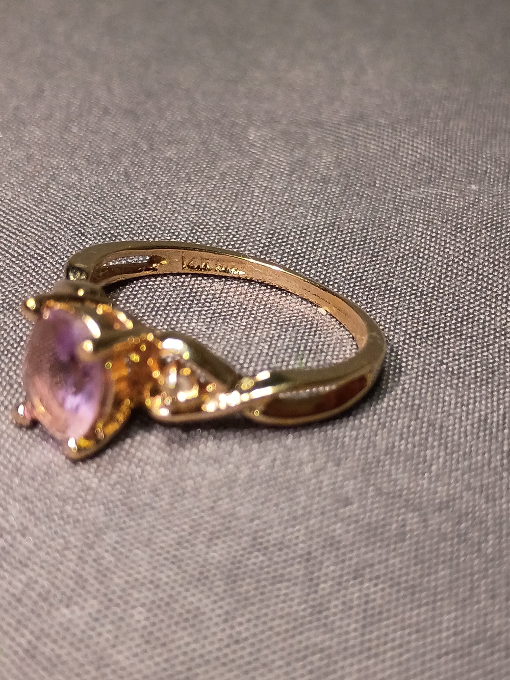 Gold Ring with Purple Stone - Women Jewelry - Picture 3 of 5